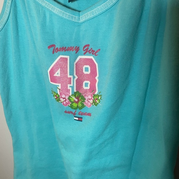 VINTAGE Tommy Jeans Blue Beachy Babydoll Tank🏖🏝 - Picture 2 of 4